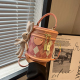 Весенняя небольшая сумка, небольшая портативная сумка через плечо с ромбовидным узором, тренд сезона