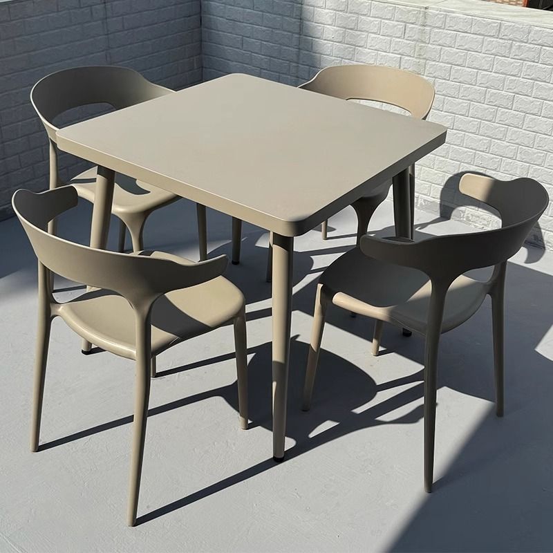 Juego de mesa y silla al aire libre balcón protector solar impermeable jardín duradero patio interior terraza mesa y silla al aire libre combinación de plástico