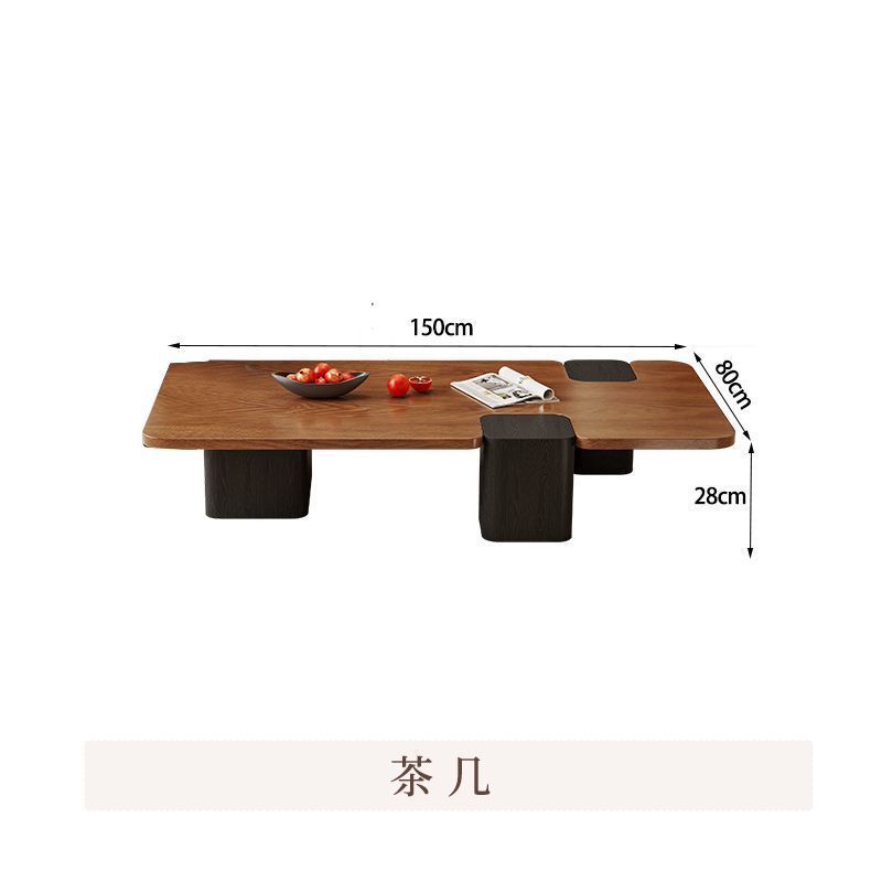 中古风实木茶几复古风圆形组合客厅家用储物柜感落地电视机柜|undefined