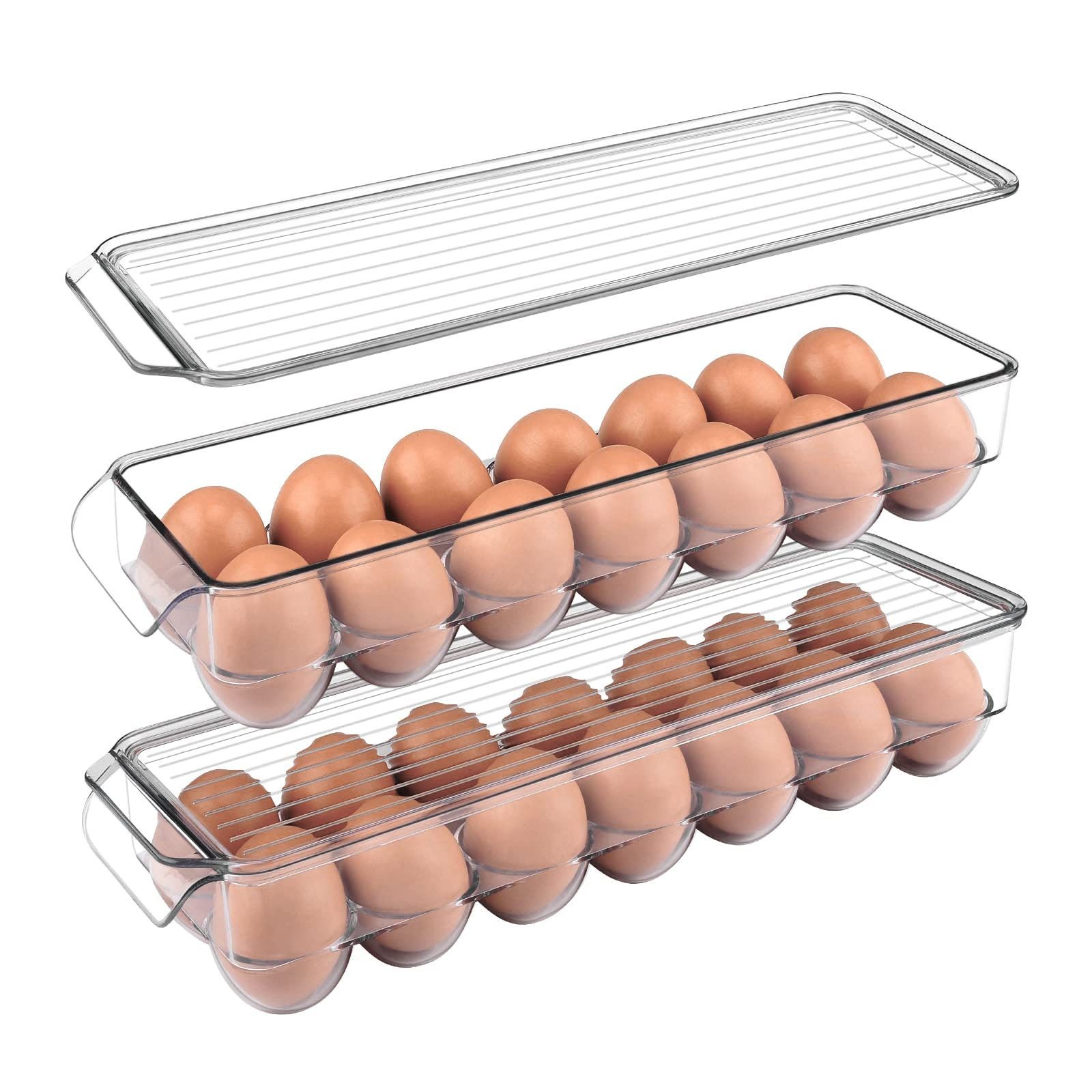 Venta caliente apilable caja de almacenamiento de huevos Amazon plástico transparente grande 14-rejilla caja de huevos caja de almacenamiento de mascotas