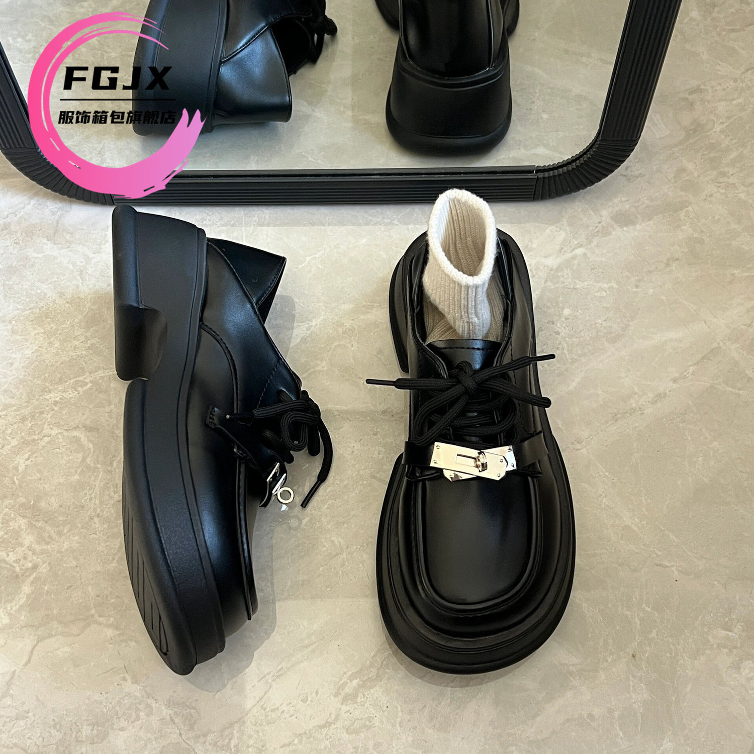 Nuevos zapatos de cuero de verano con zapatos de cuero japoneses con suela gruesa Mary Retro Redhead Inglés Lefour zapatos de mujer