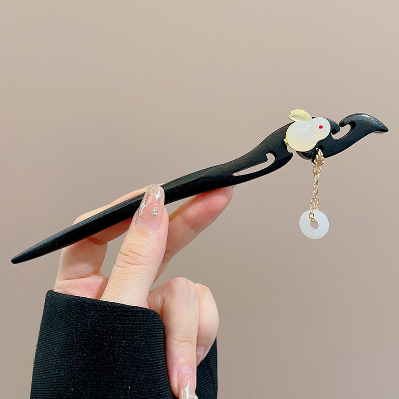 Pinzas de cabello de madera para mujeres nuevos pinzas de estilo chino de alto nivel diarios vestido de caballo de viaje antiguo sándalo bandeja de cabello pinzas de cabello tocado