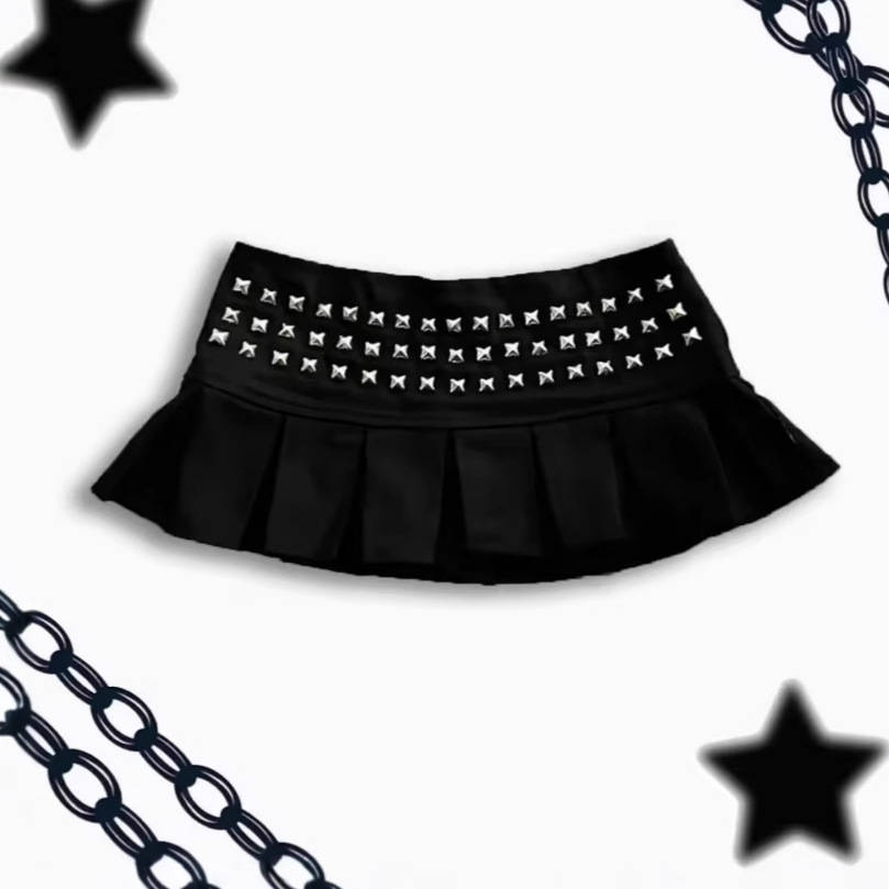 New Hot Drilling Pleated Skirt Skirt Female Summer Cool