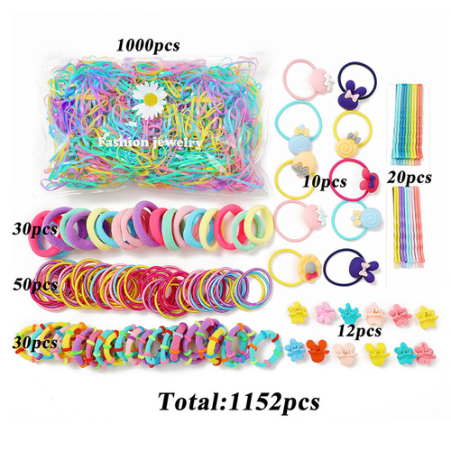 Shopee's new creative simple and stylish children's disposable hair ties, affordable children's colorful elastic bands for wholesale