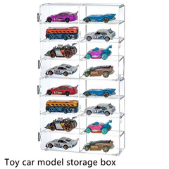 おもちゃの小さい車の模型の収納箱の展示棚の物置棚の多美カードの風の火の輪の透明なアクリルの収納箱