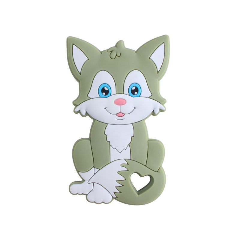 Hemu clip de chupete Fox gato juguete mordedor bebé nombre silicona gato chupete cadena infantil suministros