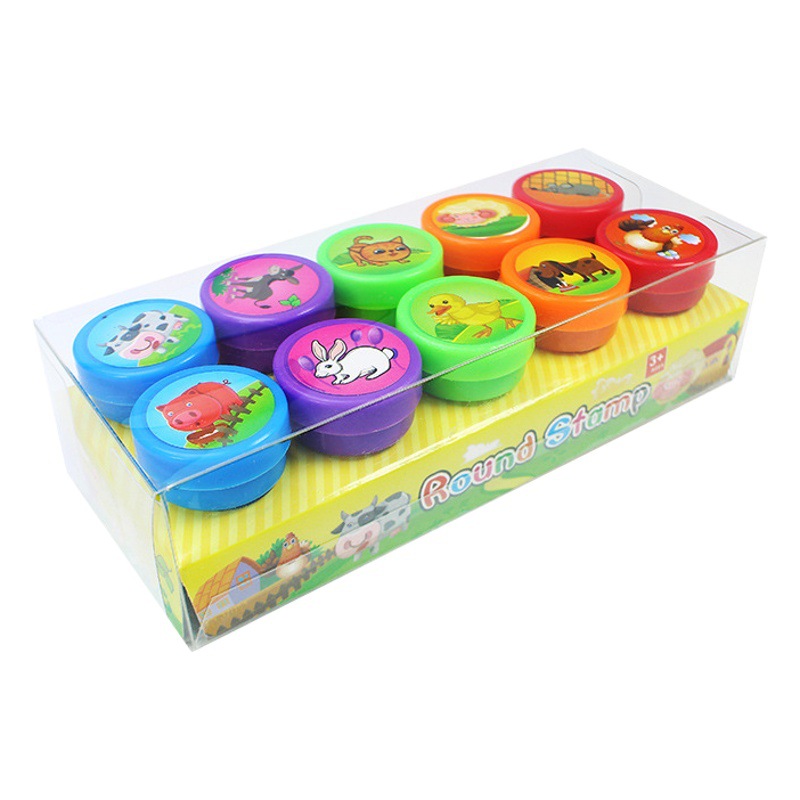 Sello de la mano de los niños de dibujos animados pequeño sello al por mayor todo tipo de animales creativos Navidad princesa maestro comentario recompensa sello