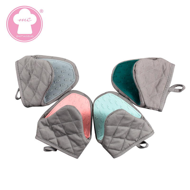 Guantes de silicona semiblando forma de pez 56 g, guantes de horno de doble capa resistentes al calor