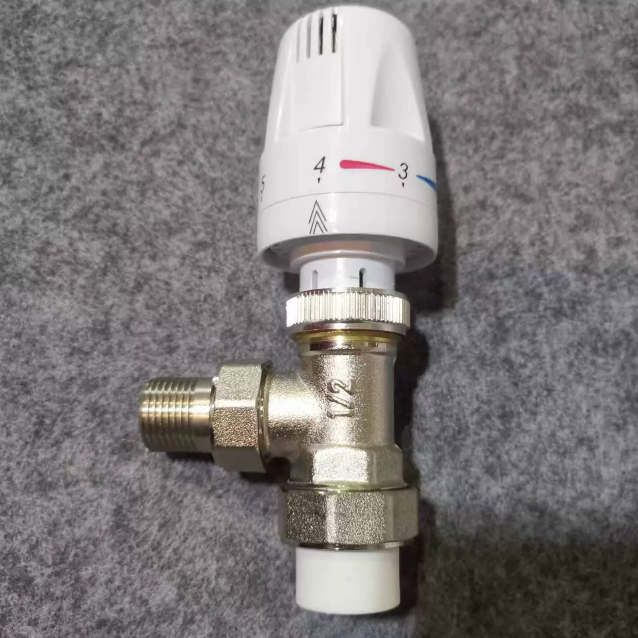 恩祥阀门厂家黄铜角式PPR温控阀 微量刻度镀镍温控阀手动调节