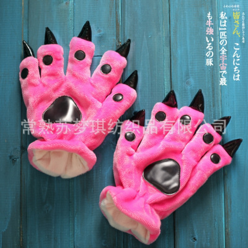 Super suave terciopelo animal inicio garra zapatos hombres y mujeres pareja pata de invierno Zapatillas de algodón bolsa de zapatos de tacón azul verde venta al por mayor