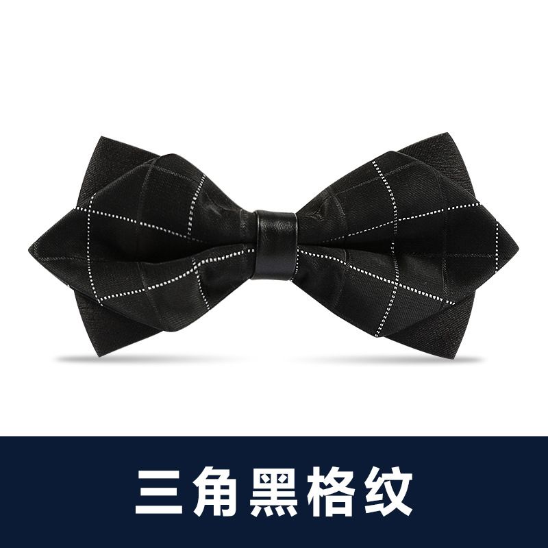 ↤↤↤삼각형 검정 격자 무늬 나비 넥타이 ↦=>=>=>