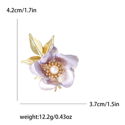 New exquisite high-grade alloy enamel daffodil brooch fresh sweet ladies dress corsage jewelry pin (Yaxa sancaqları) - purple-4450-pu