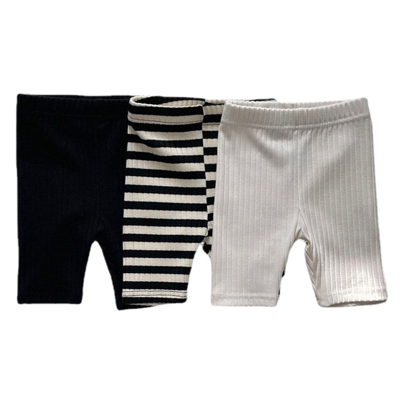 女児用ミドル丈パンツ 2026春夏新作 韓国風オーガニックコットン サイクルパンツ 子供用高弾性パンツ