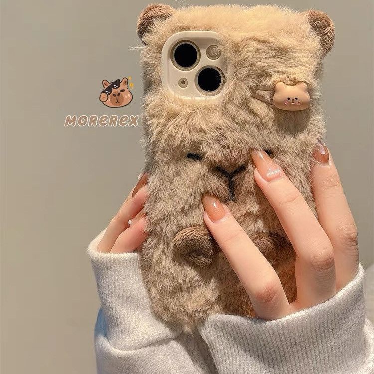 Kapibala Apple 16Promax Mobile Phone Case Iphone15/14Pro Soft Shell 13/12/11 Plush Xr Female Kapibala Apple 16Promax Mobile Phone Case Iphone15/14Pro Soft Shell 13/12/11 Plush Xr Female