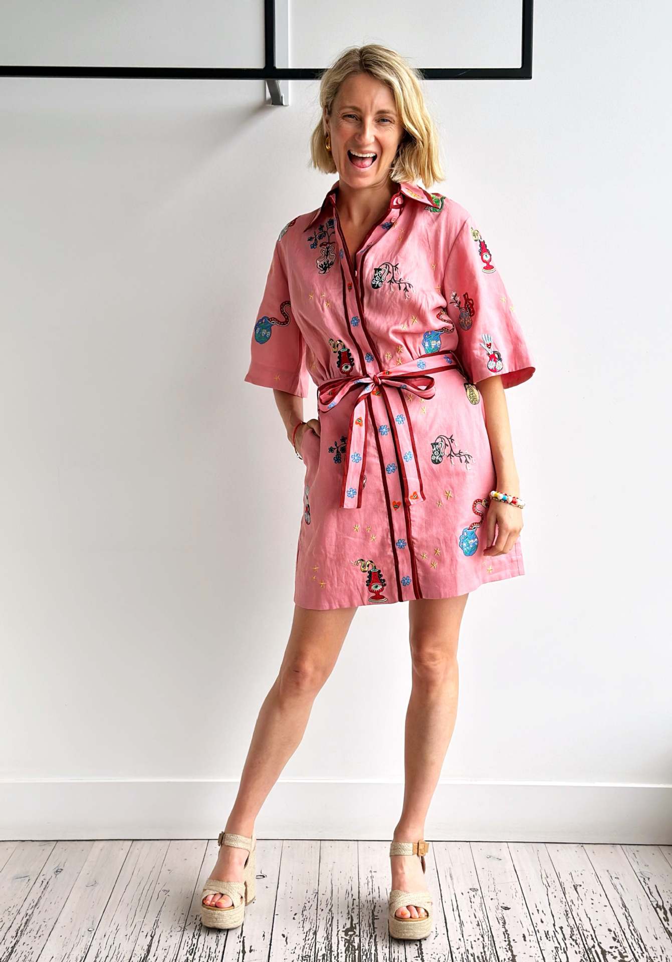 Flower Pattern Summer Season Wholesale Women's Casual Flower Daily Turndown Half Sleeve Shirt Dress