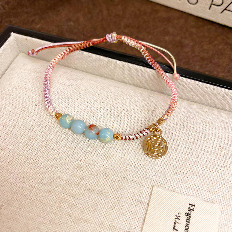 Estrellas de dopamina, gotas de aceite, cuentas de arroz, pulsera con cuentas, accesorios de pulsera dulce de verano, joyería de alta gama de nicho al por mayor