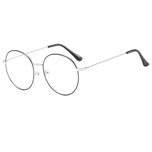 New anti-blue light flat mirror men's round frame metal myopia glasses frame women's fashion trend retro manufacturer wholesale