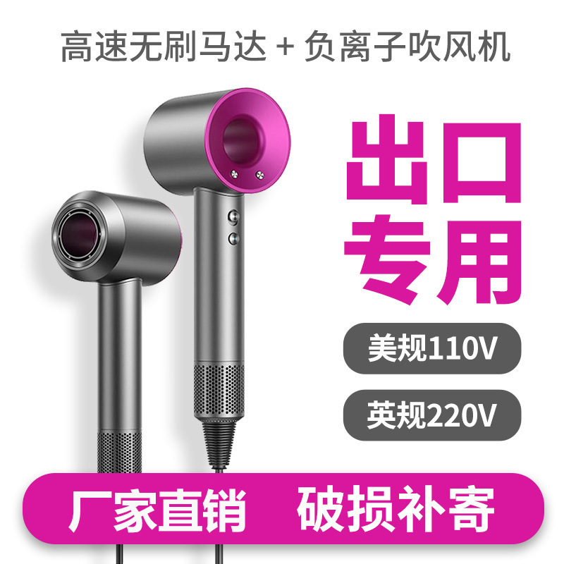 Foreign Trade Export Taiwan Us Standard 110V Hair Dryer Hong Kong British Standard 220V Negative Ion Hair Care Home Huaqiangbei