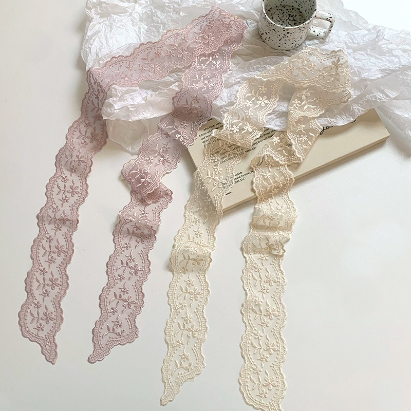 Pañuelo de seda de encaje, sensación de alta calidad, nuevo bolso atado, cinta larga, decoración de cinta, bufanda pequeña, turbante multiusos, cinturón de cinta para el cabello