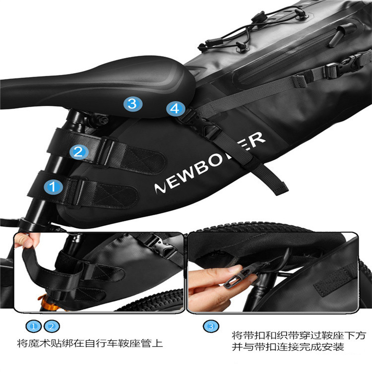 Bolsa de cola grande a prueba de agua de gran capacidad bolsa de coche bolsa de carretera de larga distancia bolsa de sillín bolsa de herramientas bolsa de bicicleta