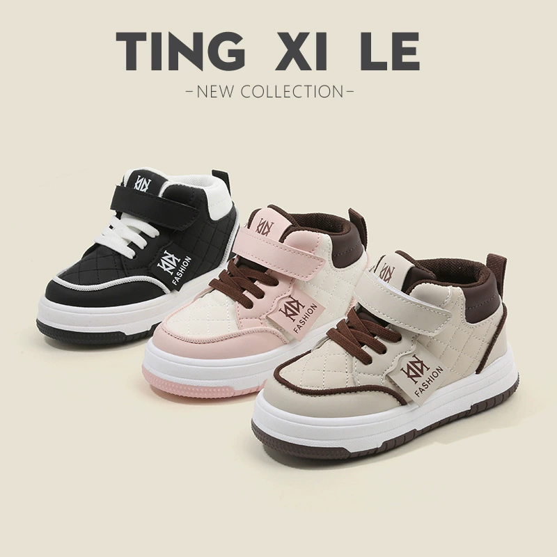 Детская спортивная обувь весна-осень 2025, новые кроссовки для мальчиков, повседневные высокие кеды, белые кроссовки для девочек, мягкая подошва, обувь для малышей.