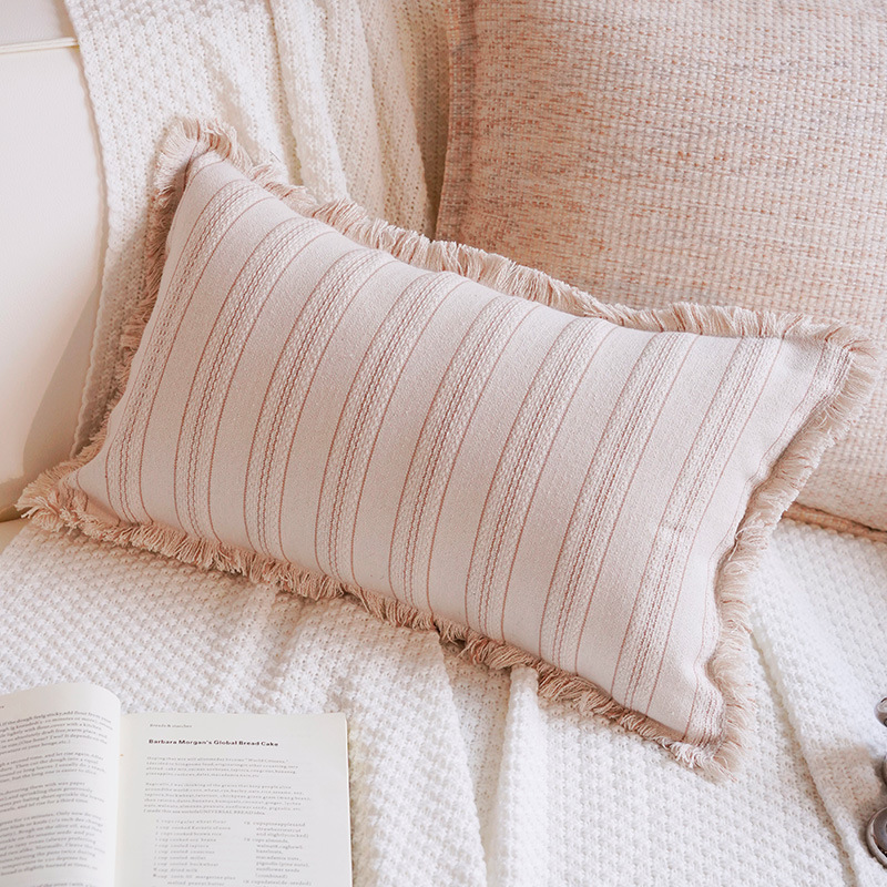 Sofá de estilo de crema de estilo nórdico lujoso cama ventana flotante sofá almohada cojín almohada image 24