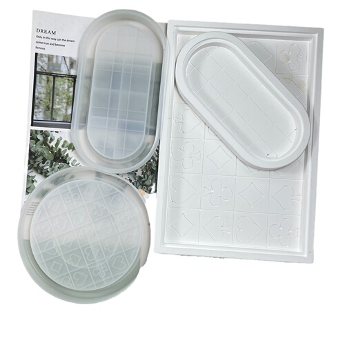 Fat Yaya DIY white glue-free checkerboard glue mold rectangular/round large setting table quicksand tray mold