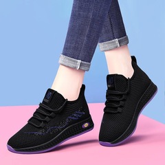 2024春季女鞋韓版百搭休閒鞋舒適輕便跑步鞋軟底防滑運動鞋女跨境