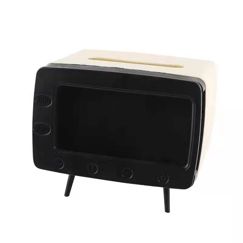 Multifuncional nuevo creativo lindo TV caja de pañuelos sala de estar caja de almacenamiento de escritorio retro TV caja de pañuelos