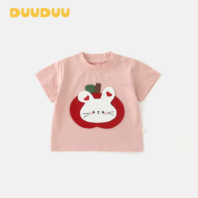Короткая детская летняя футболка DUUDUU из Южной Кореи, детская одежда