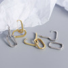 Brand design metal earrings, silver 925 sample, trend of season