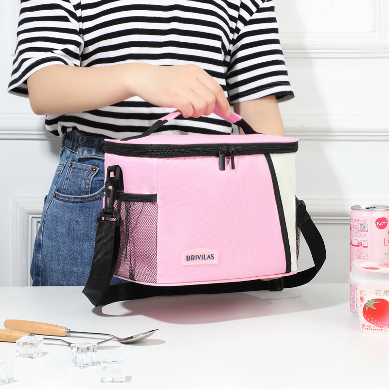 Bolsa de almuerzo de mensajero de gran capacidad, bolsa de picnic de color a juego de dopamina, bolsa de hielo transfronteriza de comercio exterior, bolsa de almuerzo, bolsa de aislamiento