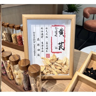 Photo Frame Display Wall, Medicinal Herbs and Medicinal Foods, Glass Picture Frame Advertising Wallpaper