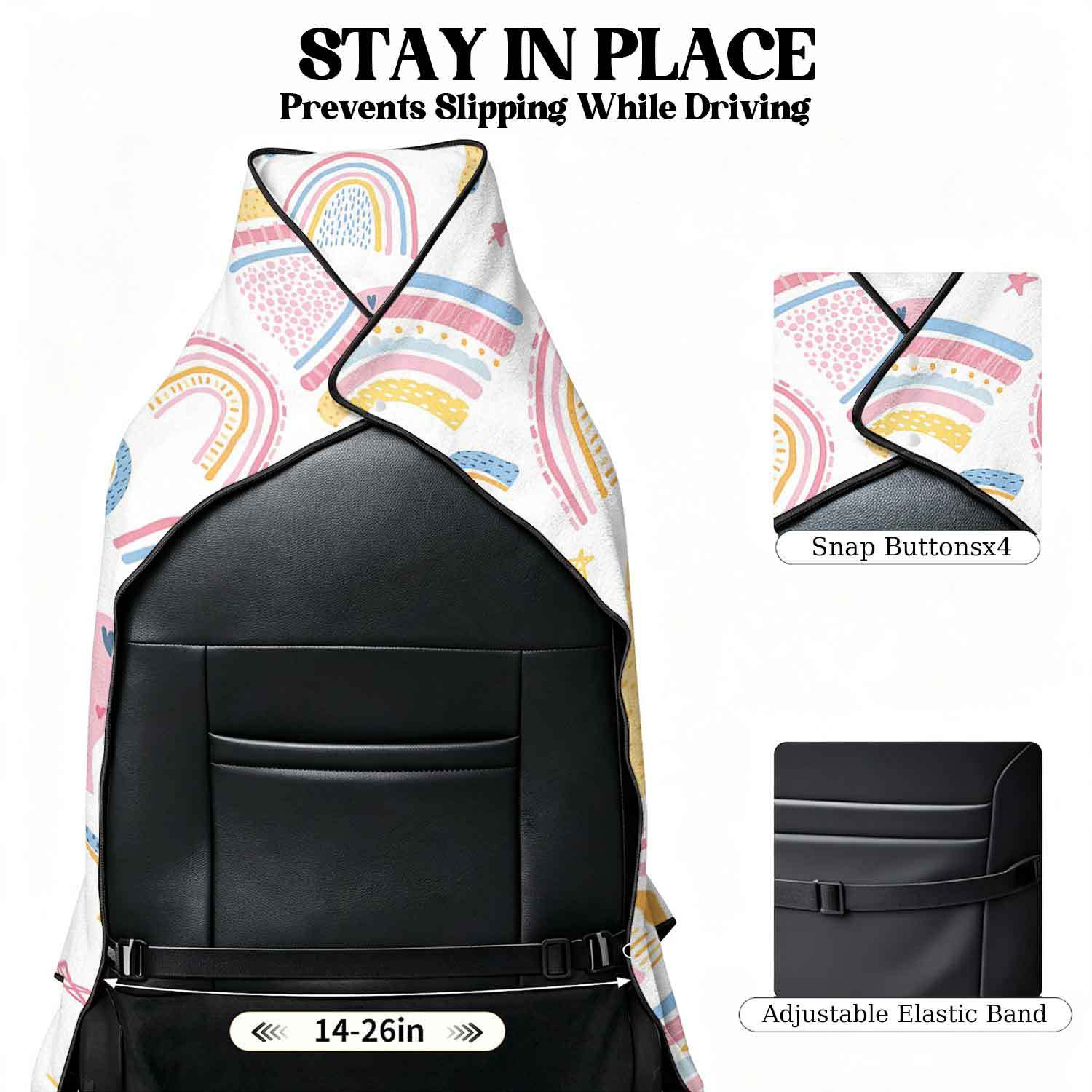 2-piece dual-use car seat cover, ultra-fine fiber, can be used as a beach towel, printed car protective seat cover 6