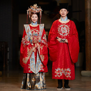 Ming-Style Hanfu Wedding Dress 2025 Bride Couple Wedding Gown Phoenix Crown and Robe New Chinese Style Wedding Attire Dragon and Phoenix Robe