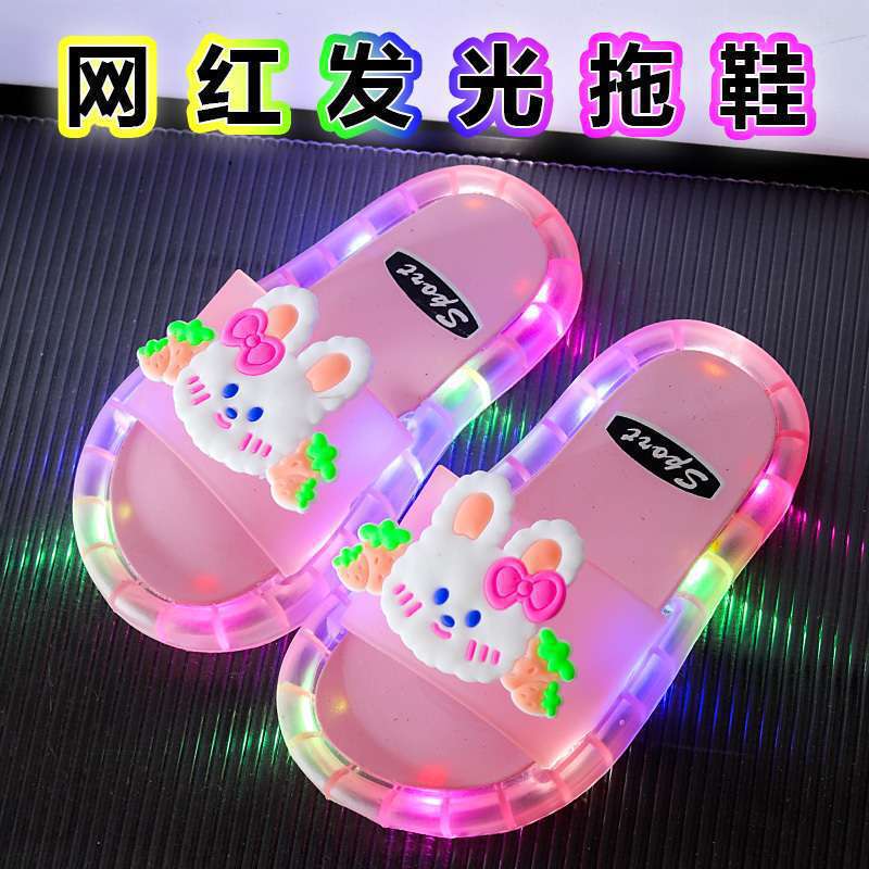 Children's Slippers for Children in Summer, Cute Girls' Cartoon Home Indoor Soft-Soled Non-Slip Baby Slippers for Outdoor Wear