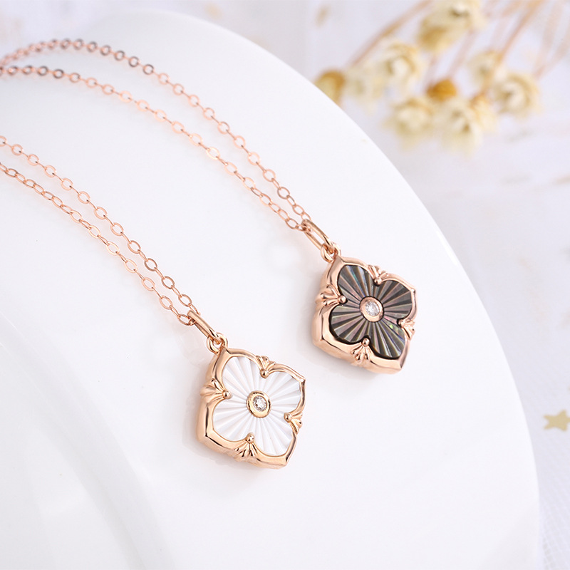 Boom Shengfang 18K Winnings Necklace Pendant Rose Gold Diamonds Fritillaria clavicle Light extravagance ins Necklace