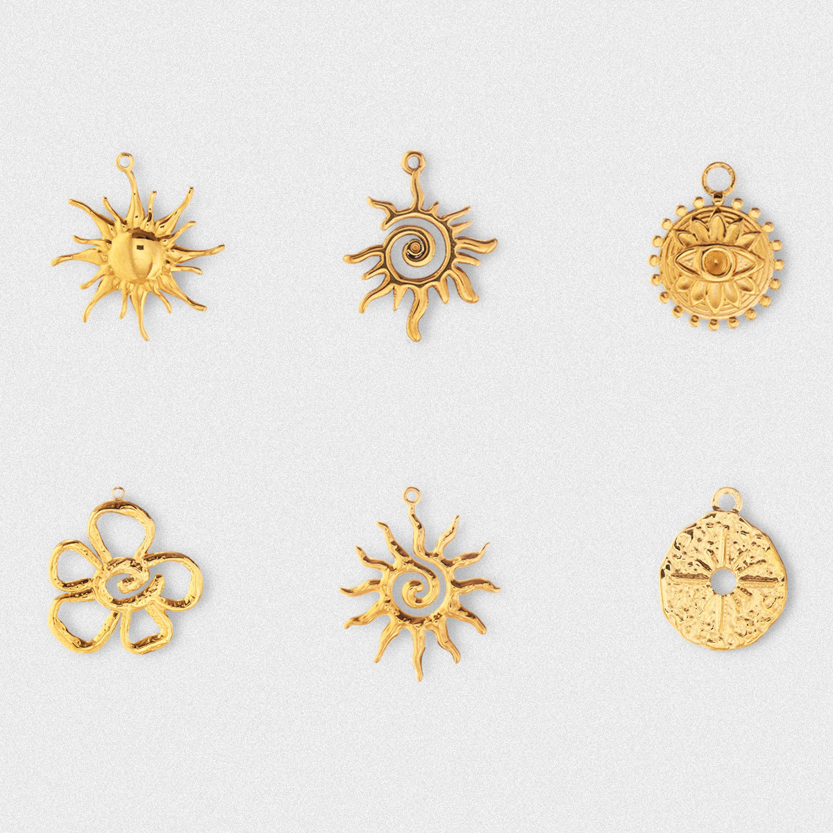 Decoding European and American Stainless Steel Accessories DIY Jewelry Cross-Border Popular Versatile Fashion Sun 18K Gold Pendant Necklace for Women