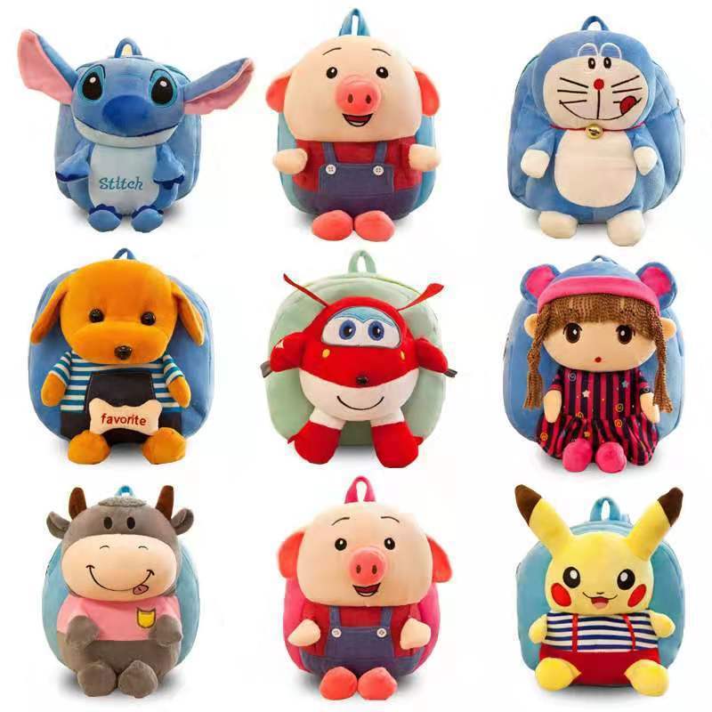 female baby backpack light cartoon plush...