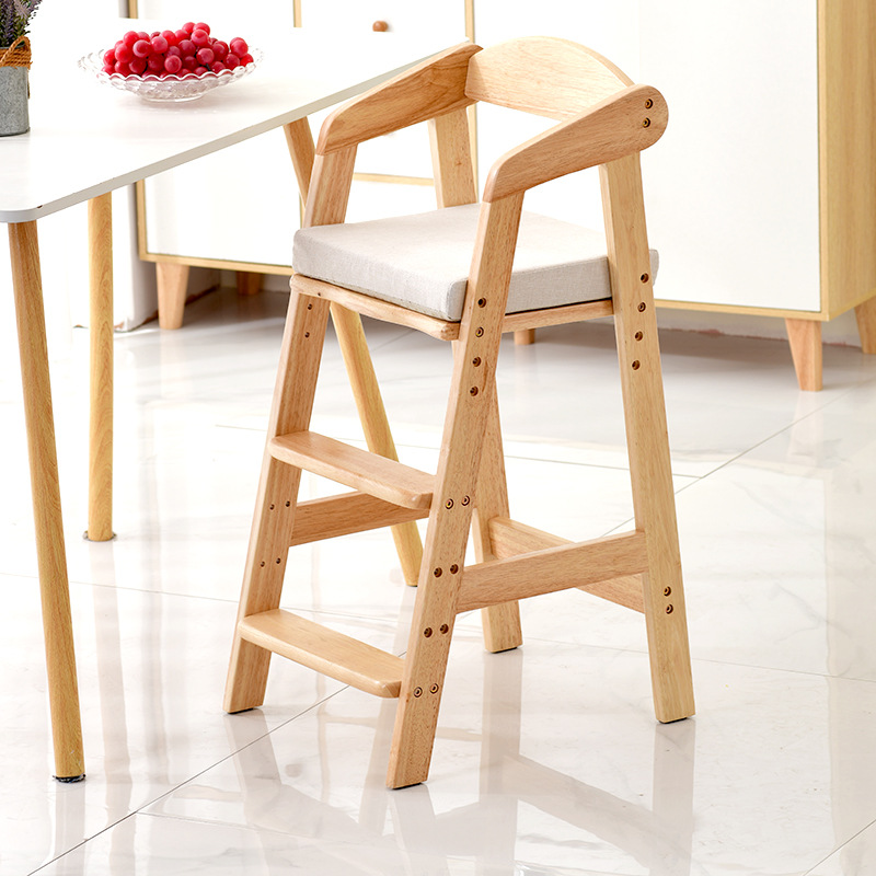Children's Solid Wood Adjustable Dining Chair, Baby Home Growth Chair, Eating Chair, Infant Dining Table Chair, Big Kids High Chair W&