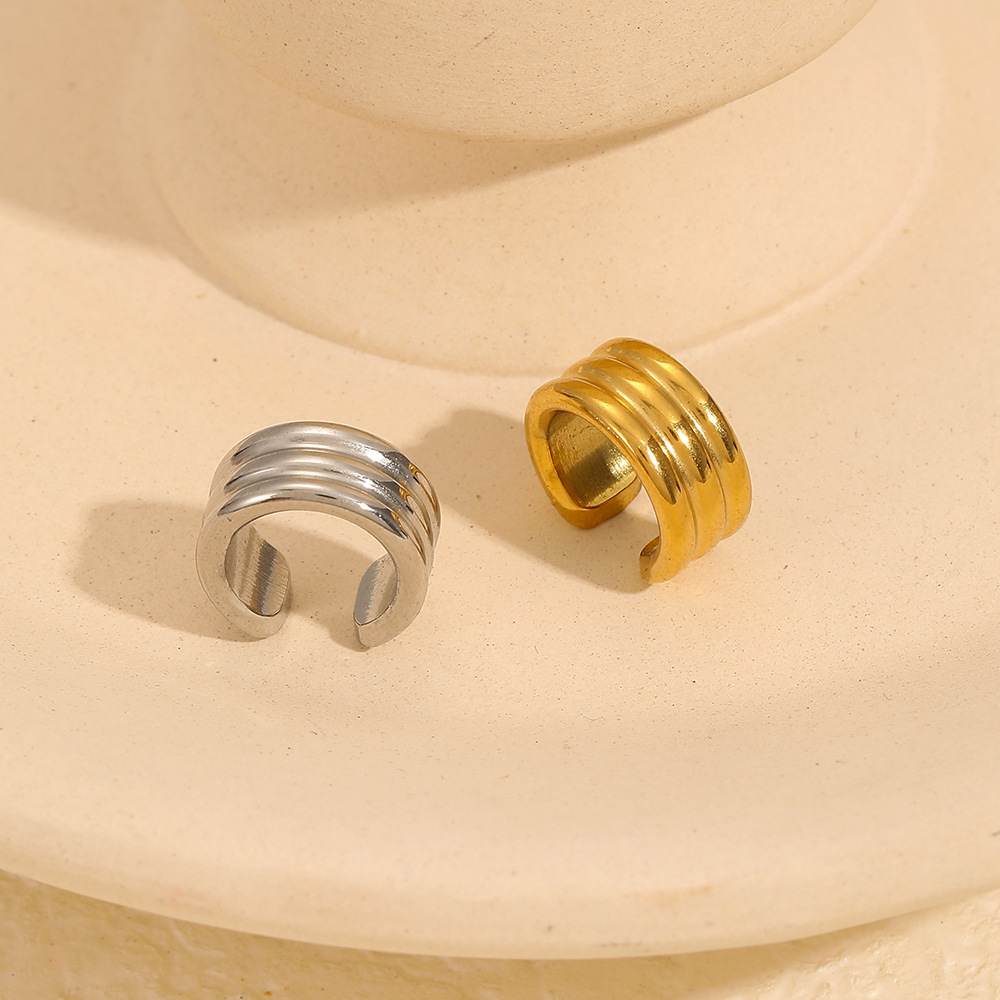 INS estilo de diseño simple personalidad oreja hueso clips de la nicho de Europa y América sin agujeros de orejas no decoloración orejas de acero inoxidable orejas