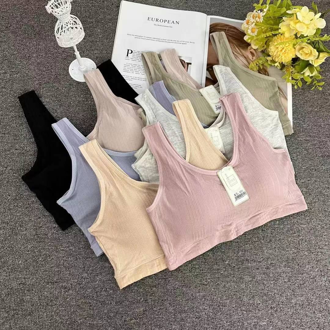 Nueva taza fija sin costuras hermosa espalda sin anillo de acero ropa interior chaleco chaleco cómodo ropa interior damas base sostén al por mayor