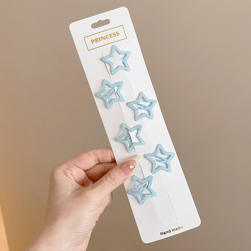 Lindo pentagrama estrella horquilla femenina lado Bangs BB clip horquilla para niños dopamina accesorios para el cabello pequeño clip tocado