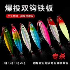 廠家批發爆釣岸投路亞餌鐵板配血槽羽毛鈎翹嘴鱸魚遠投鉛魚鐵板