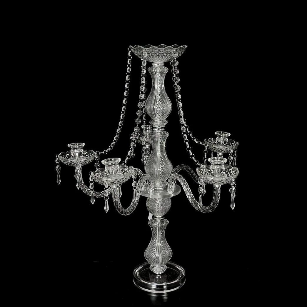 Кросс-бортир European crystal candlestick ornaments candle holder wedding wedding planning ornaments simple dining table candle holder props