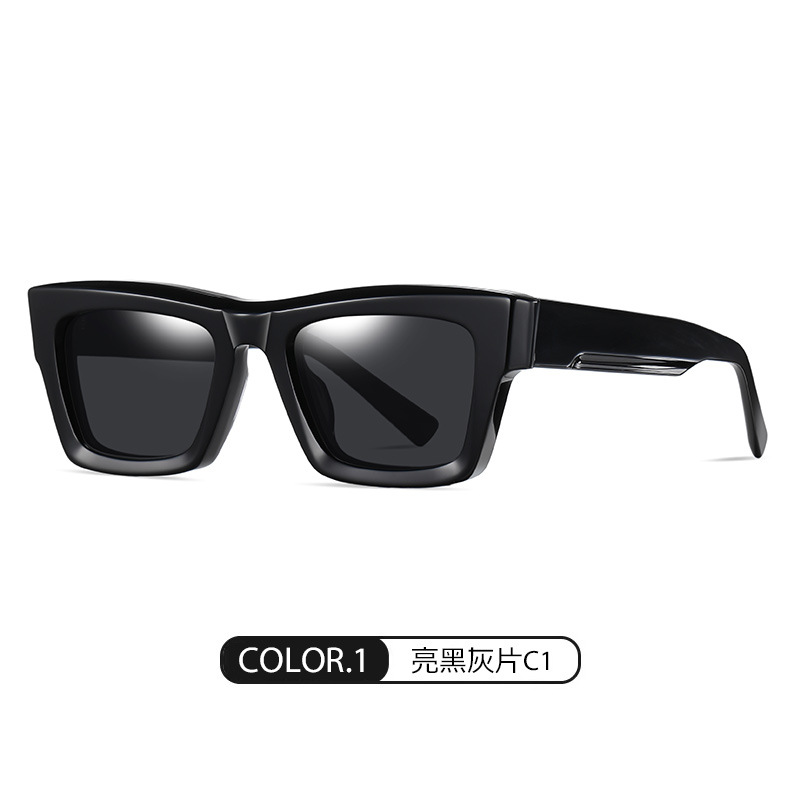 Gafas de sol de acetato de moda europea y americana S32110 Gafas de montura cuadrada retro transfronterizas Gafas de sol polarizadas de hoja gruesa a prueba de UV