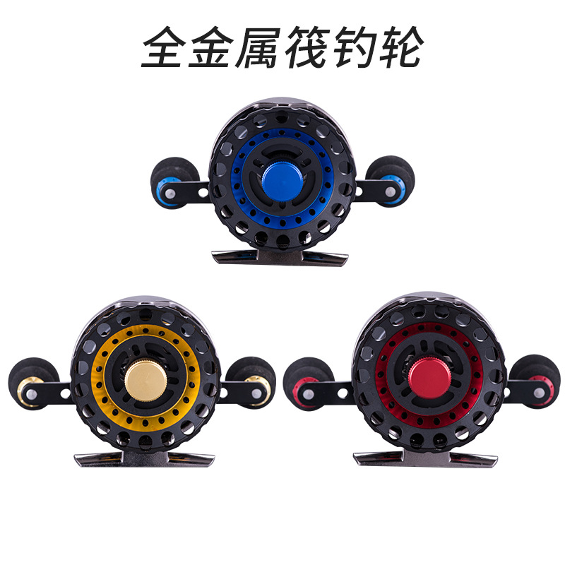 Golden tiburón rey todo metal alambre taza balsa pesca rueda hielo pesca rueda delantera 60 rueda micro cabeza balsa rueda válvula rueda pesca carrete venta al por mayor