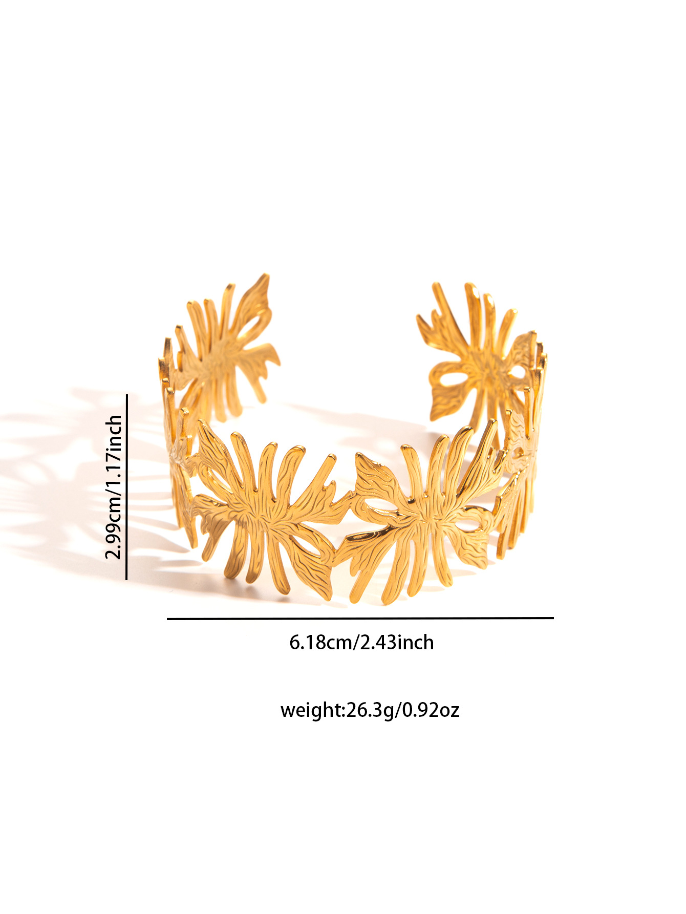 29g Weight 18K Gold Plated Plating Material Bangle Classification Titanium Steel Chain Material 1 Piece Quantity Casual, Party, Street Occasion Titanium Steel Material Flower, Butterfly Pattern All Seasons Season Women's Gender Plating Design IG Style Style Gold Color IG Style Flower Butterfly Titanium Steel 18K Gold Plated Bangle In Bulk 21