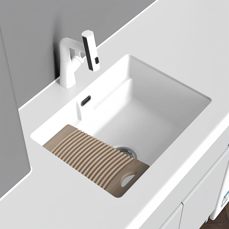 Balcony Ceramic Laundry Basin with Mobile Washboard, Countertop Basin, Under-Counter Basin, Bathroom Laundry Sink, Laundry Trough, Water Sink Balcony Ceramic Laundry Basin with Mobile Washboard, Countertop Basin, Under-Counter Basin, Bathroom Laundry Sink, Laundry Trough, Water Sink