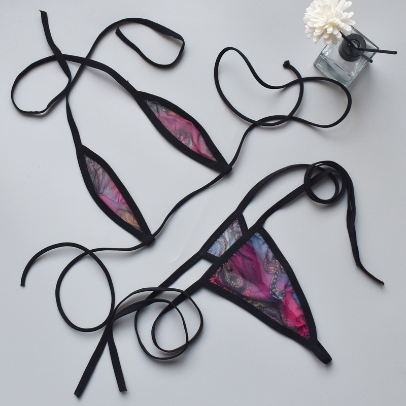 Foreign trade ultra-small mini perspective than base three-point adult fun game underwear suit free strap V012 Foreign trade ultra-small mini perspective than base three-point adult fun game underwear suit free strap V012